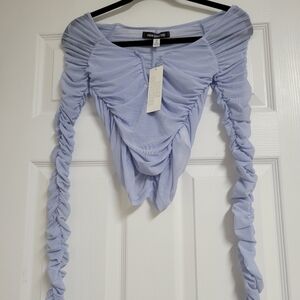 Urban Outfitters NWT  Light Blue Rouched  Top